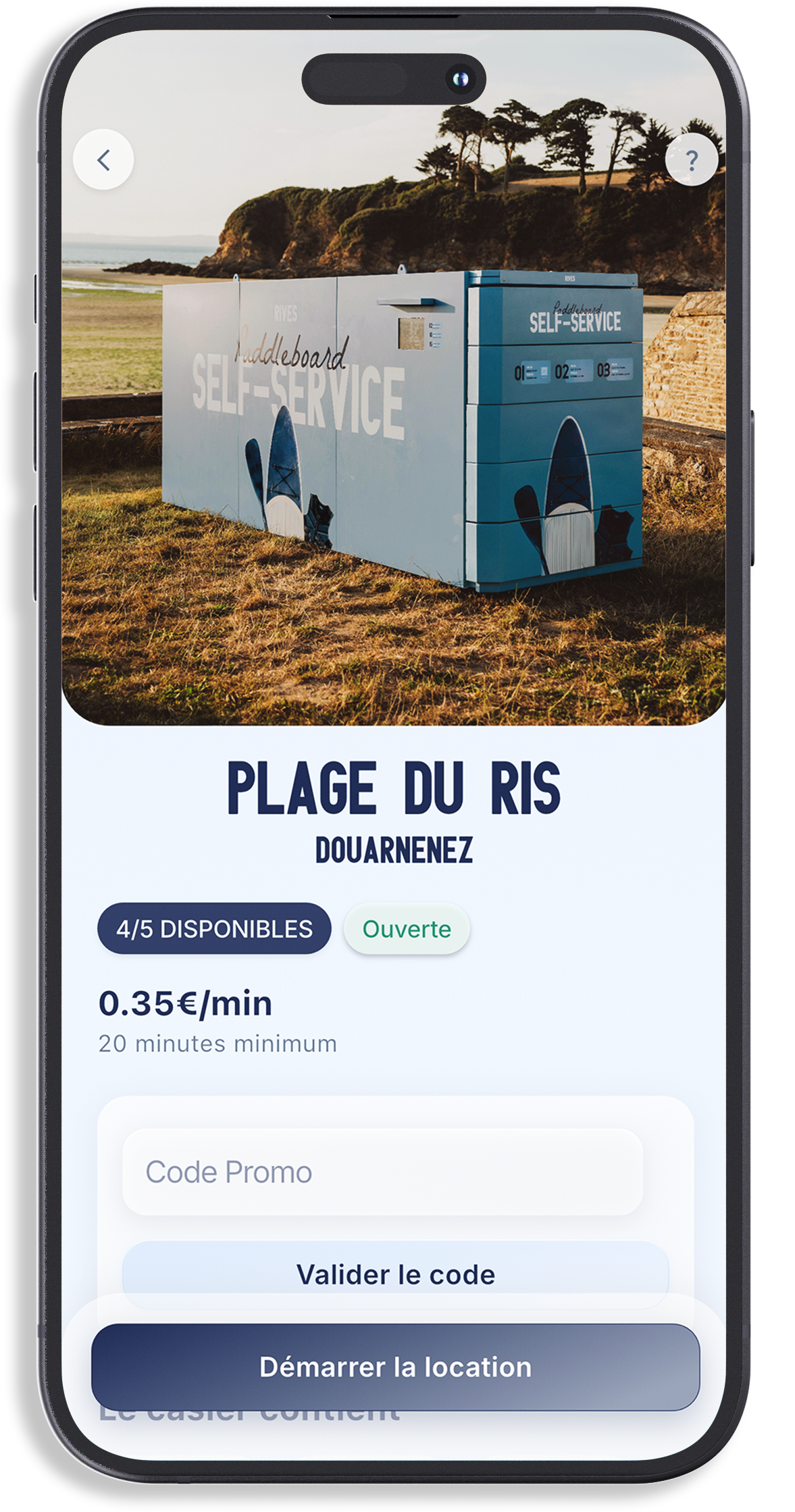 Parcours de location dans l’application RIVES