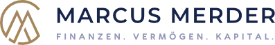 Marcus Merder logo with gold stylized M and text Marcus Merder Kapital