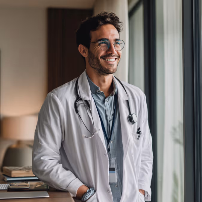 Physician smiling