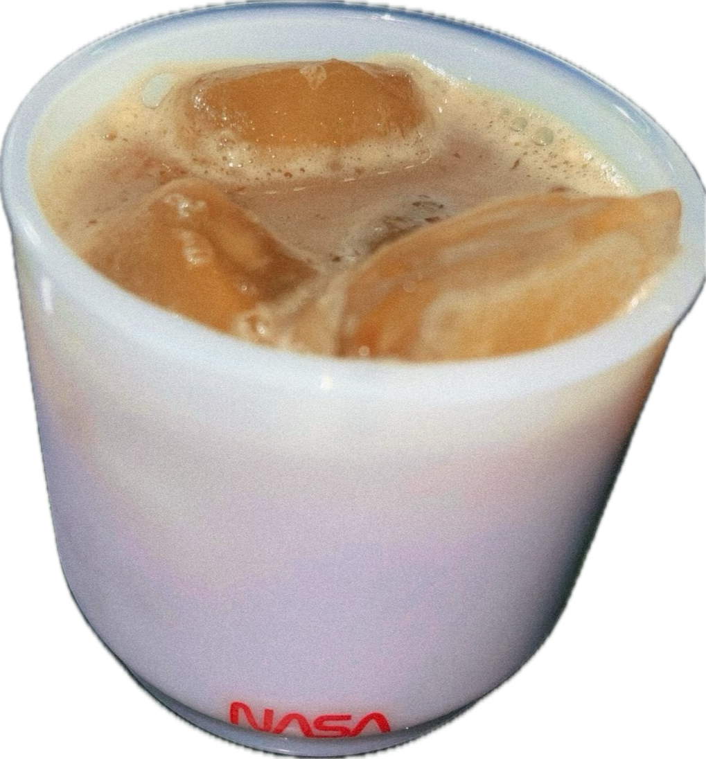 Glass of iced orange coffee