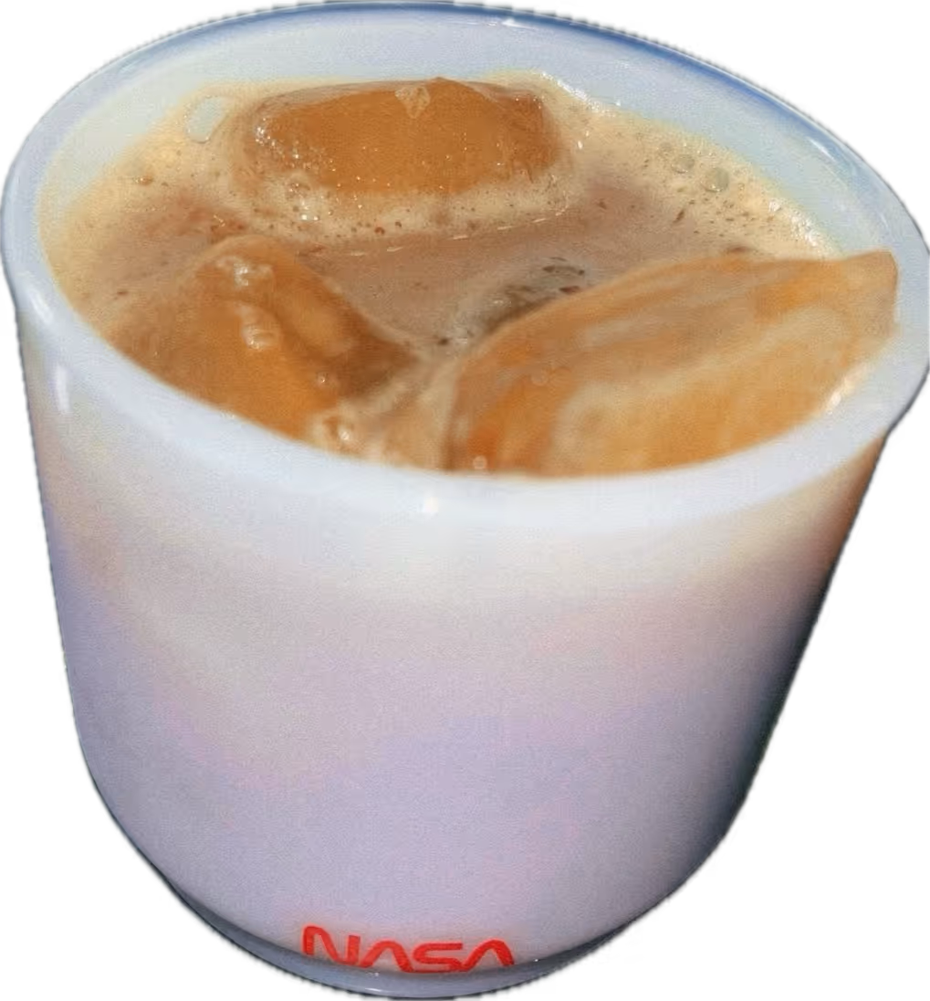 Glass of iced orange coffee