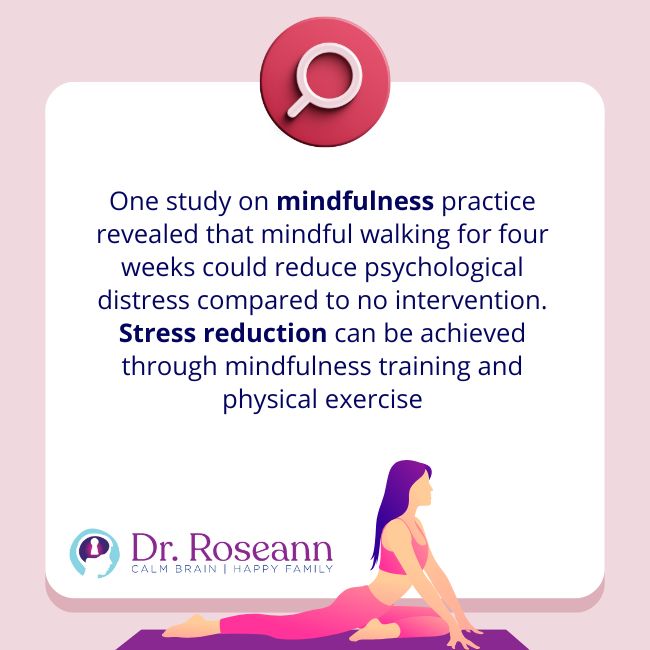 Image promoting emotional regulation activities with mindfulness and physical exercise for stress reduction.