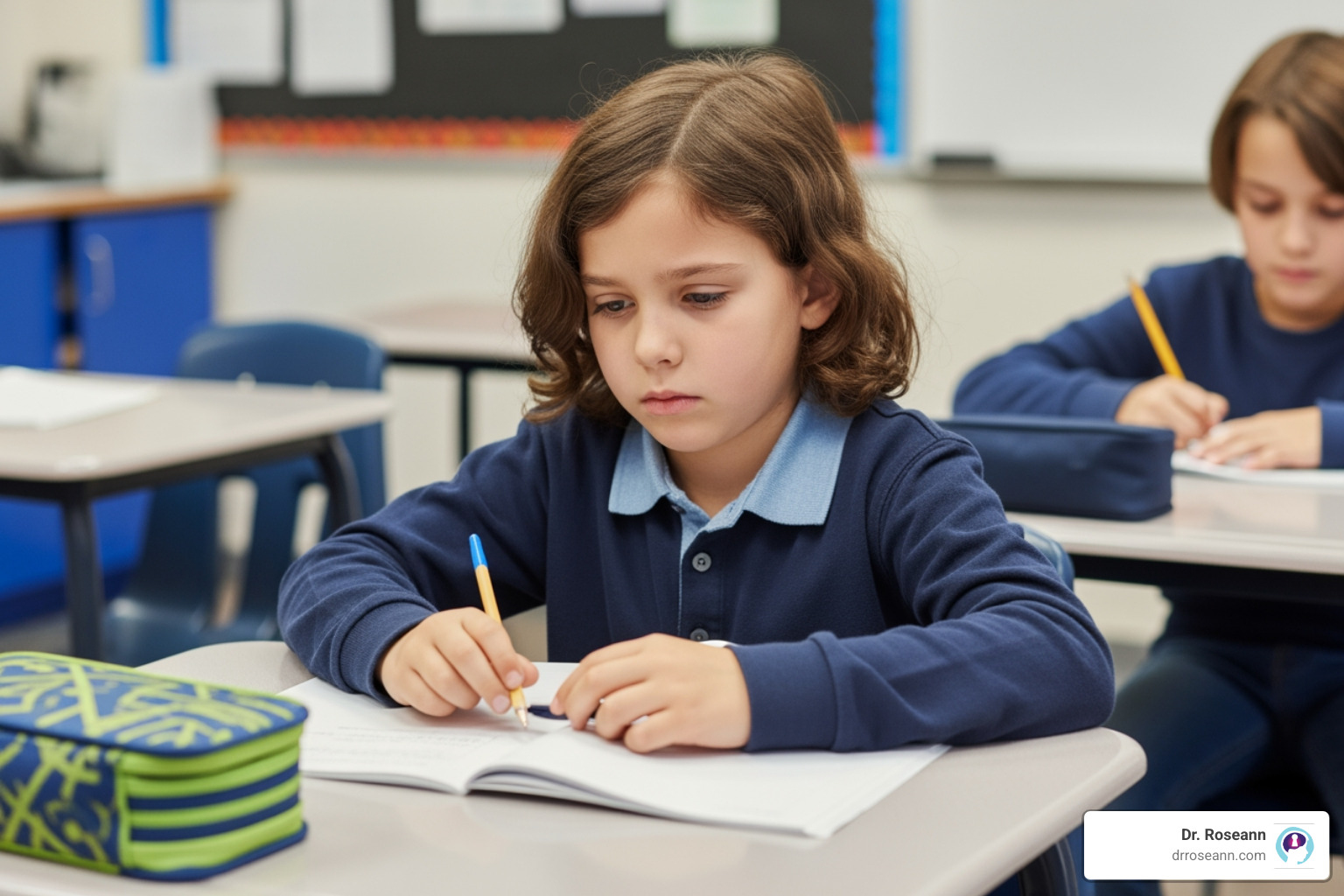 child looking frustrated and unfocused at school - ADHD and sleep