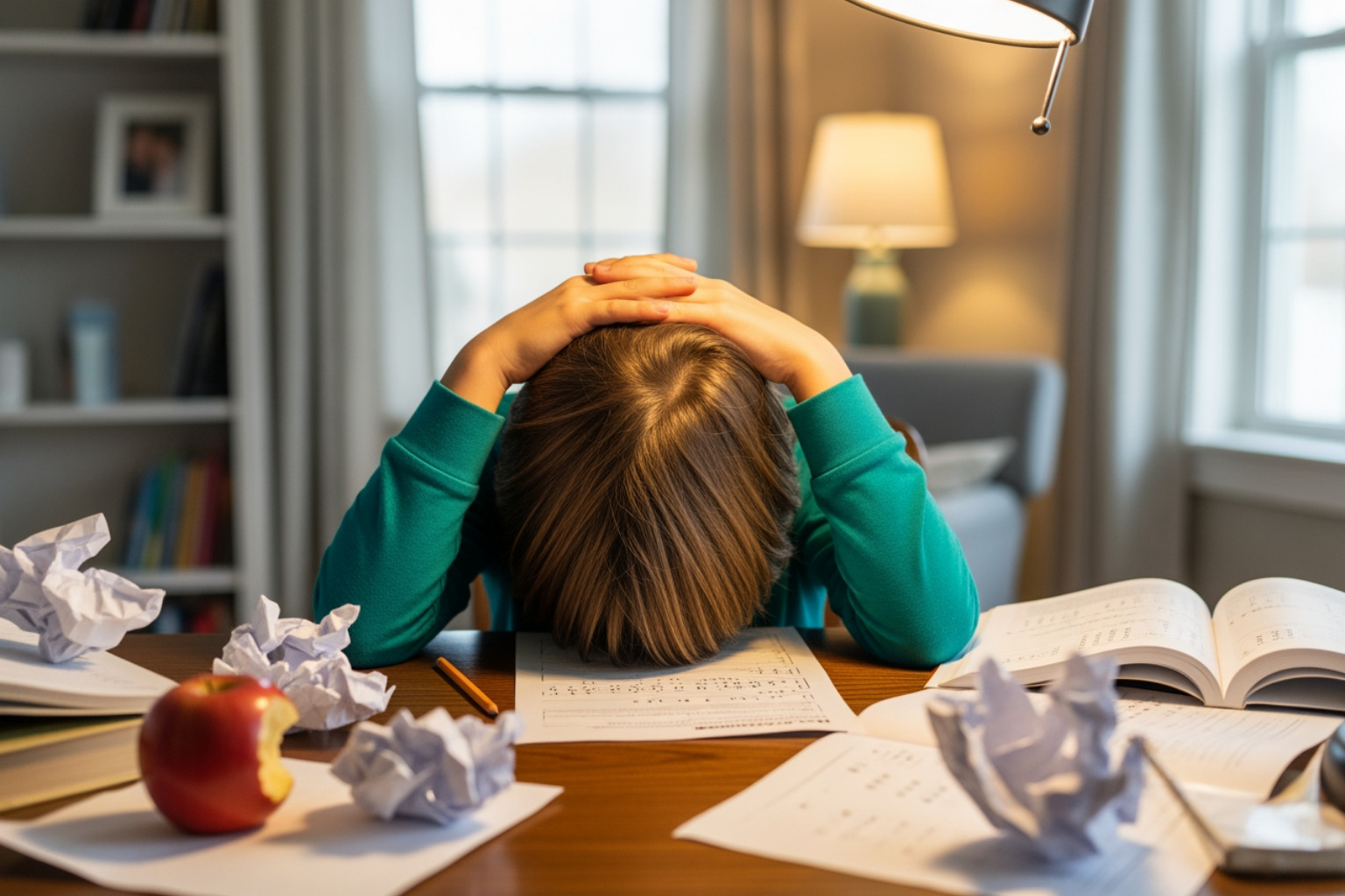 frustrated child sitting with homework - adhd emotional dysregulation examples