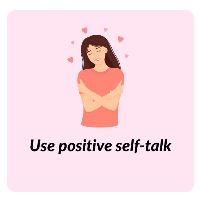 Guide to supporting brain regulation in dysregulated children through positive self talk.