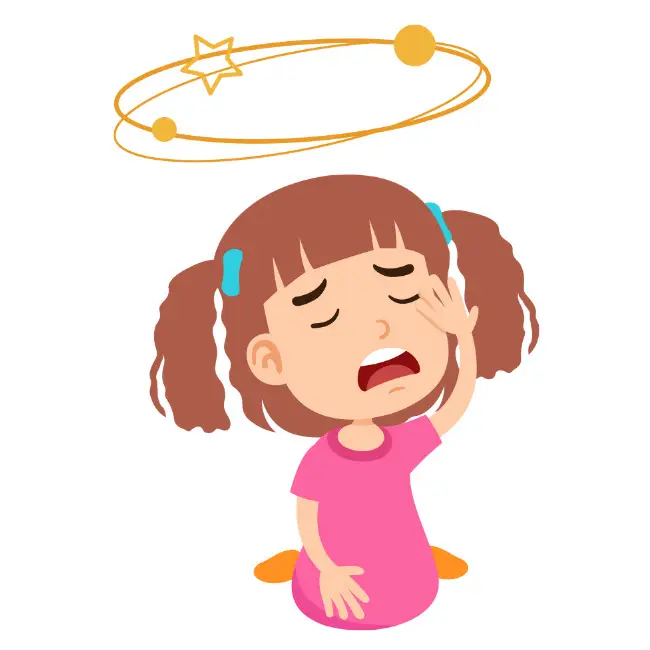 A little girl benefiting from the power of magnesium, sitting on the ground with a star above her head.