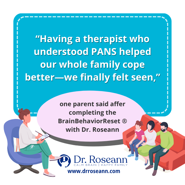 Illustration about the importance of a therapist understanding PANS/PANDAS in the treatment process.