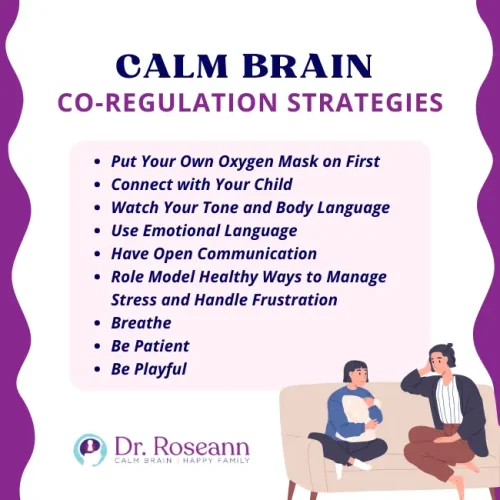 Infographic explaining CALM Brain Co-Regulation Strategies