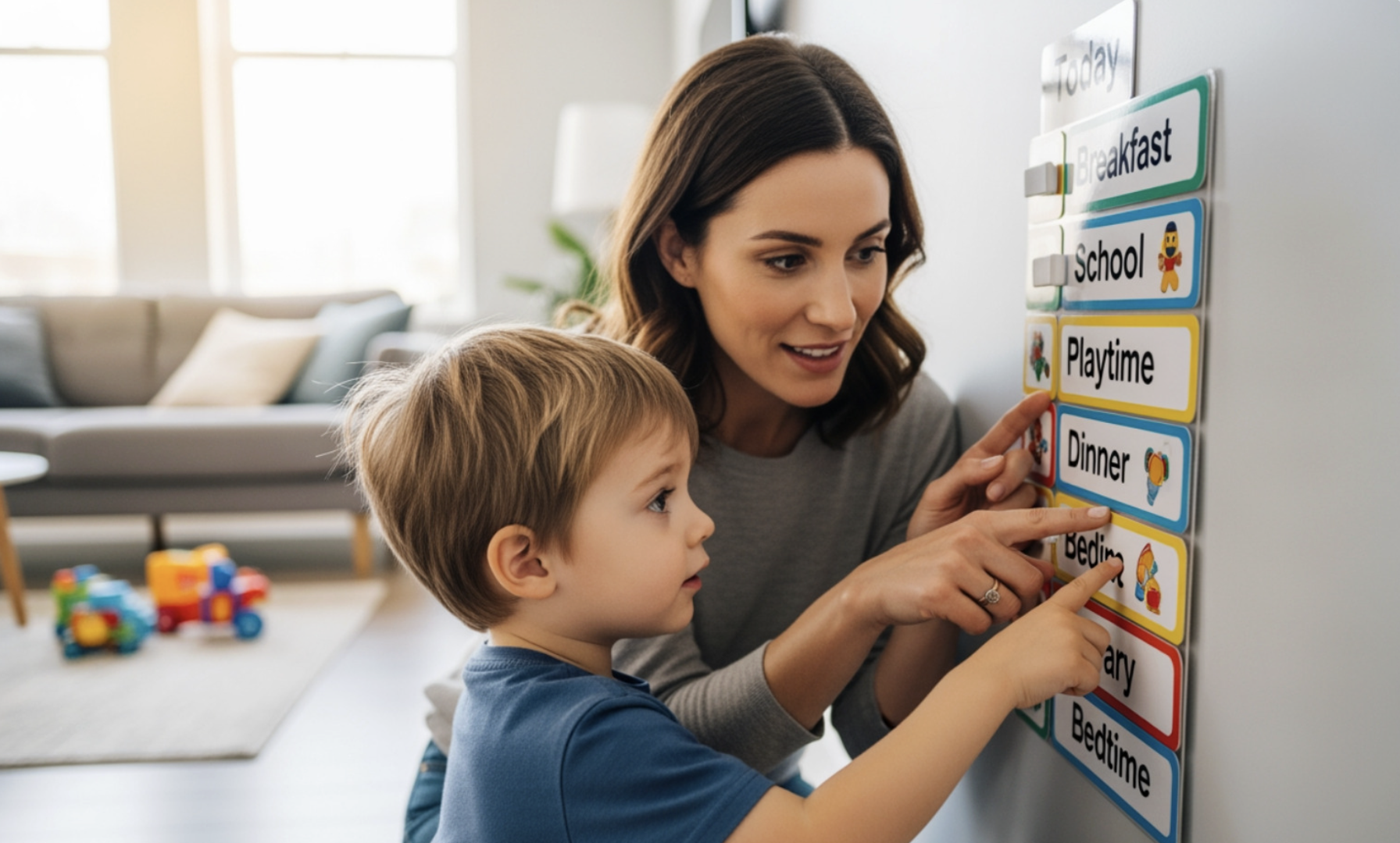 visual schedule for a child's day - ADHD coping mechanisms kids