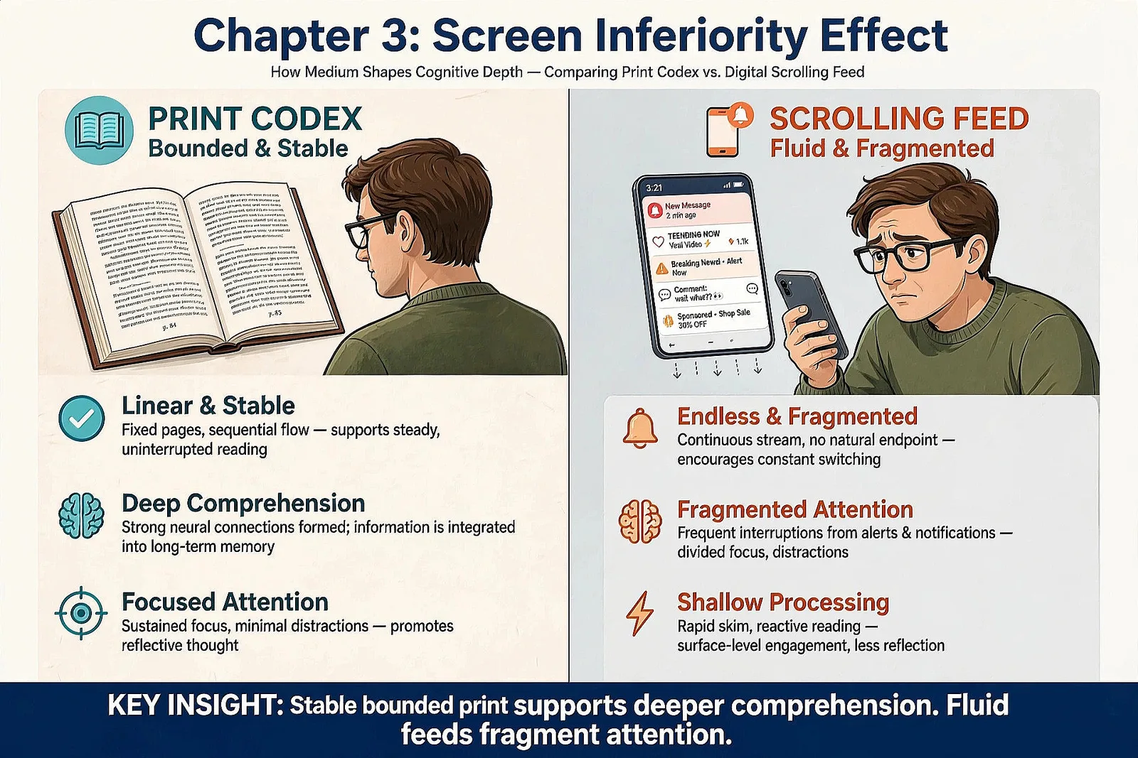 Illustration for chapter 3, The Screen Inferiority Effect