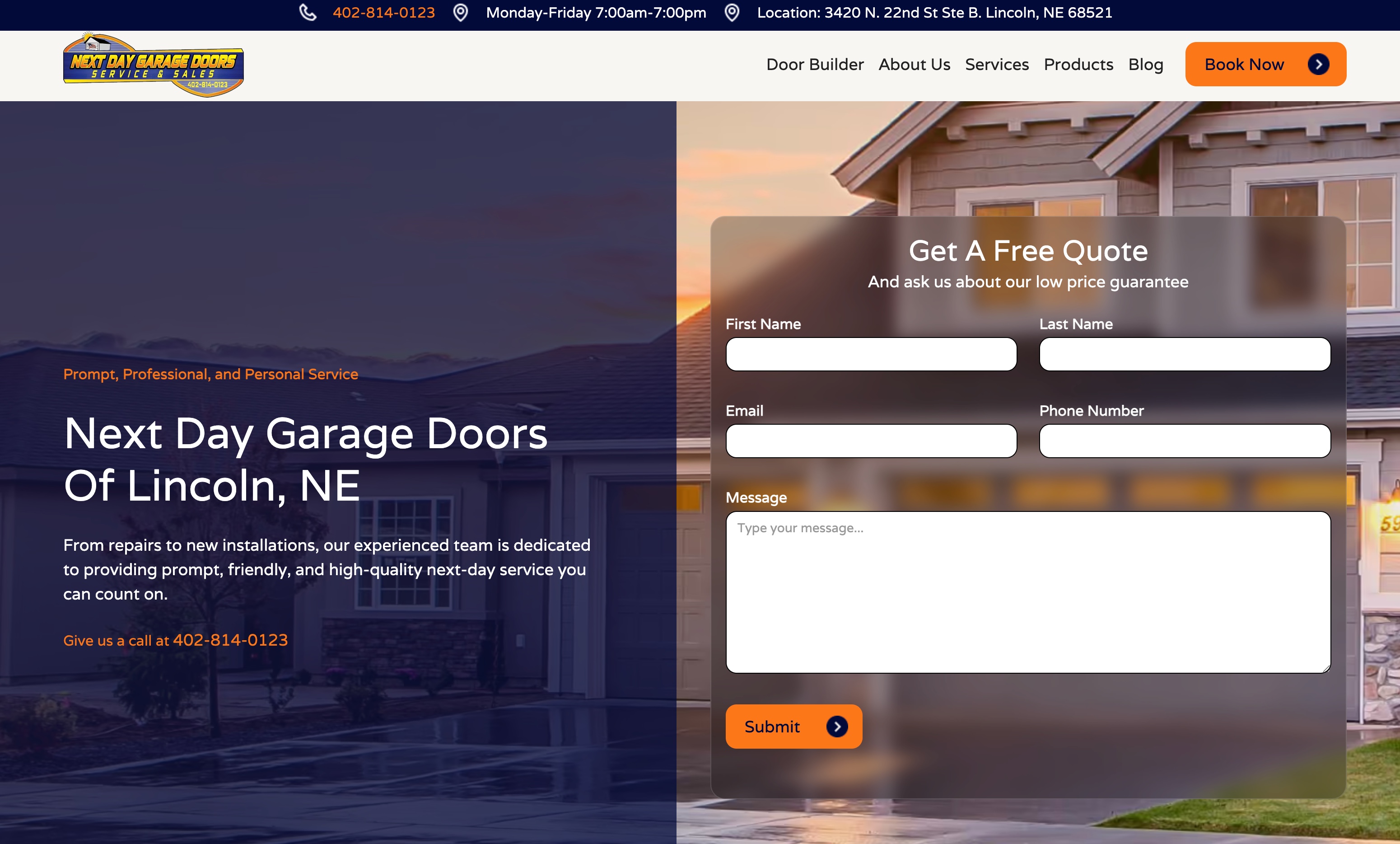 Next Day Garage Doors site