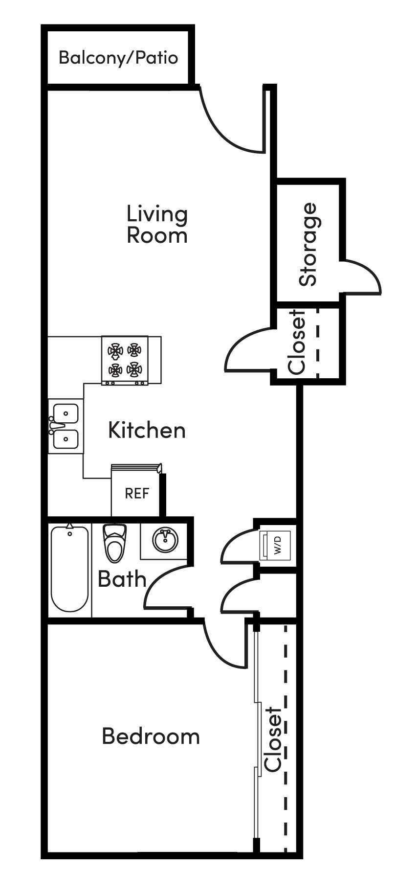 Studio floor plan for Fulton Oaks
