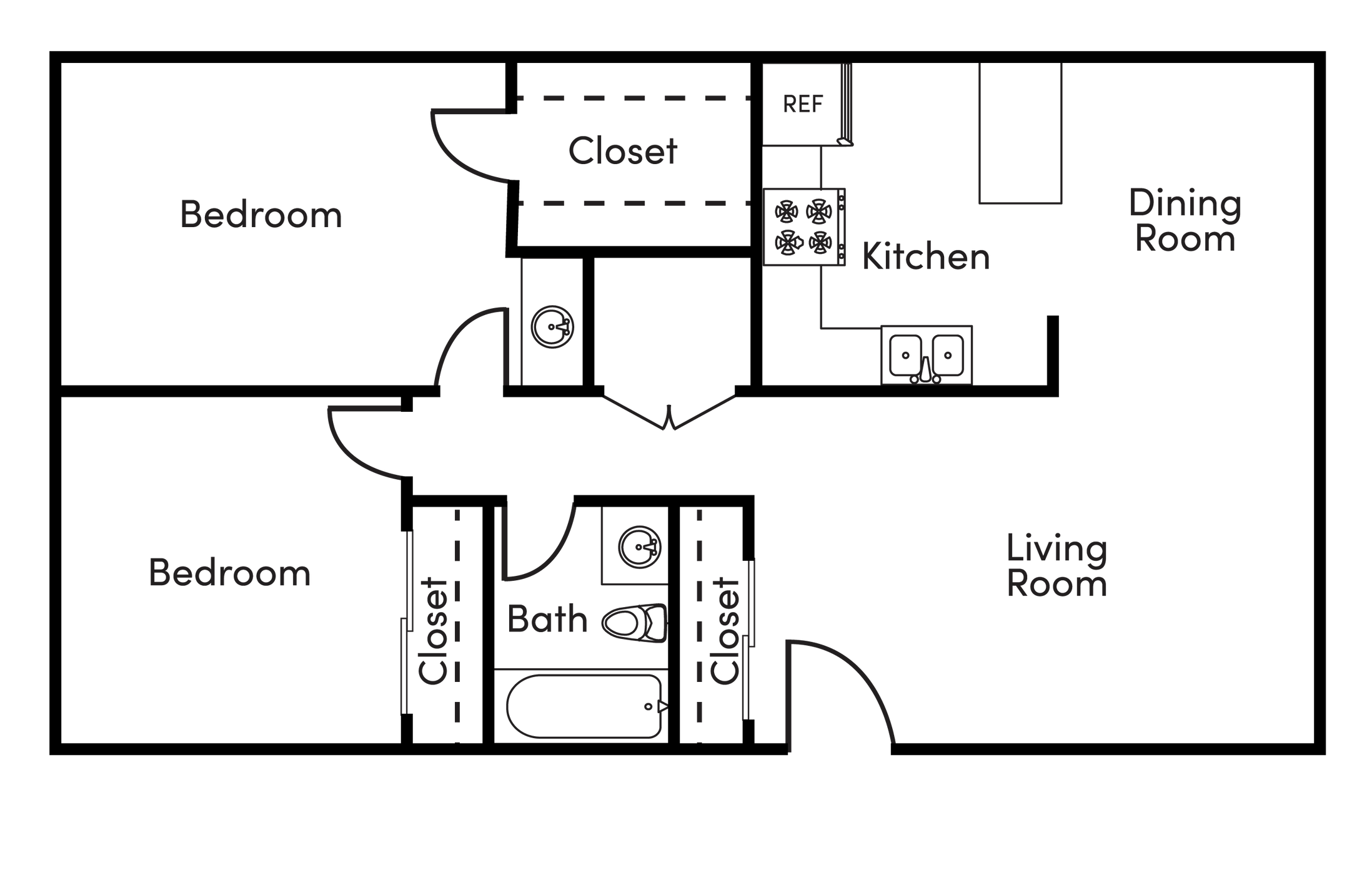 Studio floor plan for Fulton Oaks Apartments