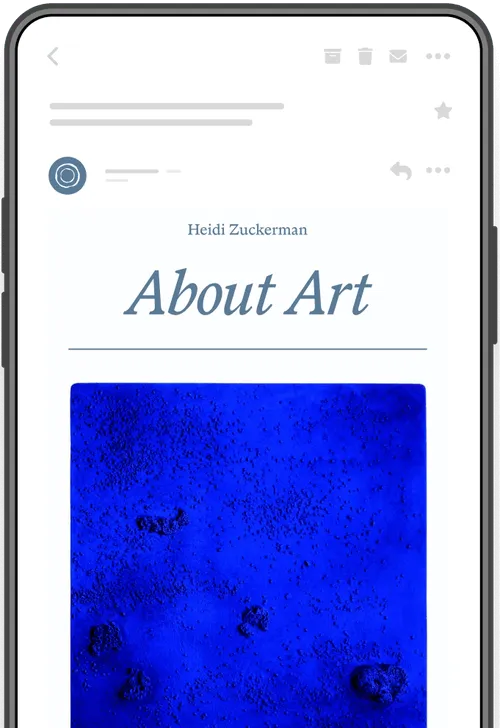 About Art email in an iphone frame