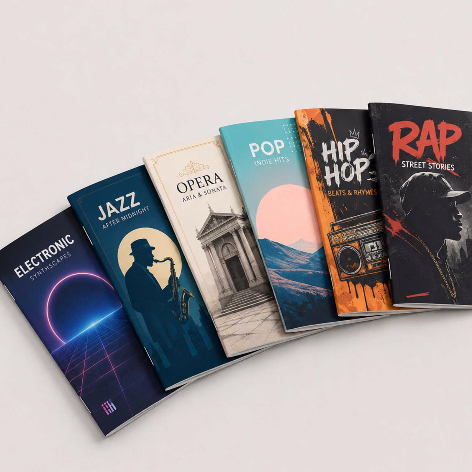 Six music albums CD booklets