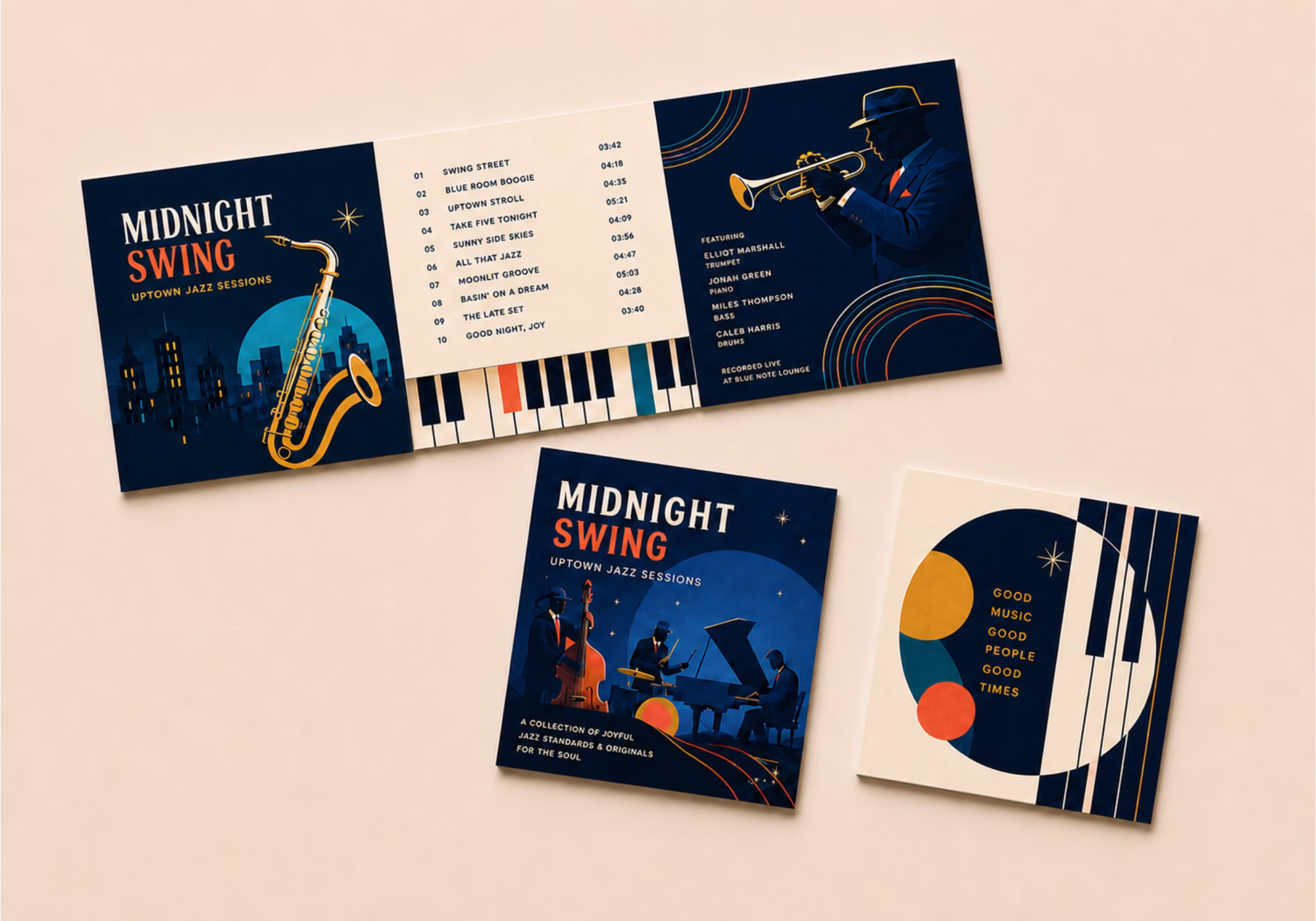 Modern design open and closed CD inserts