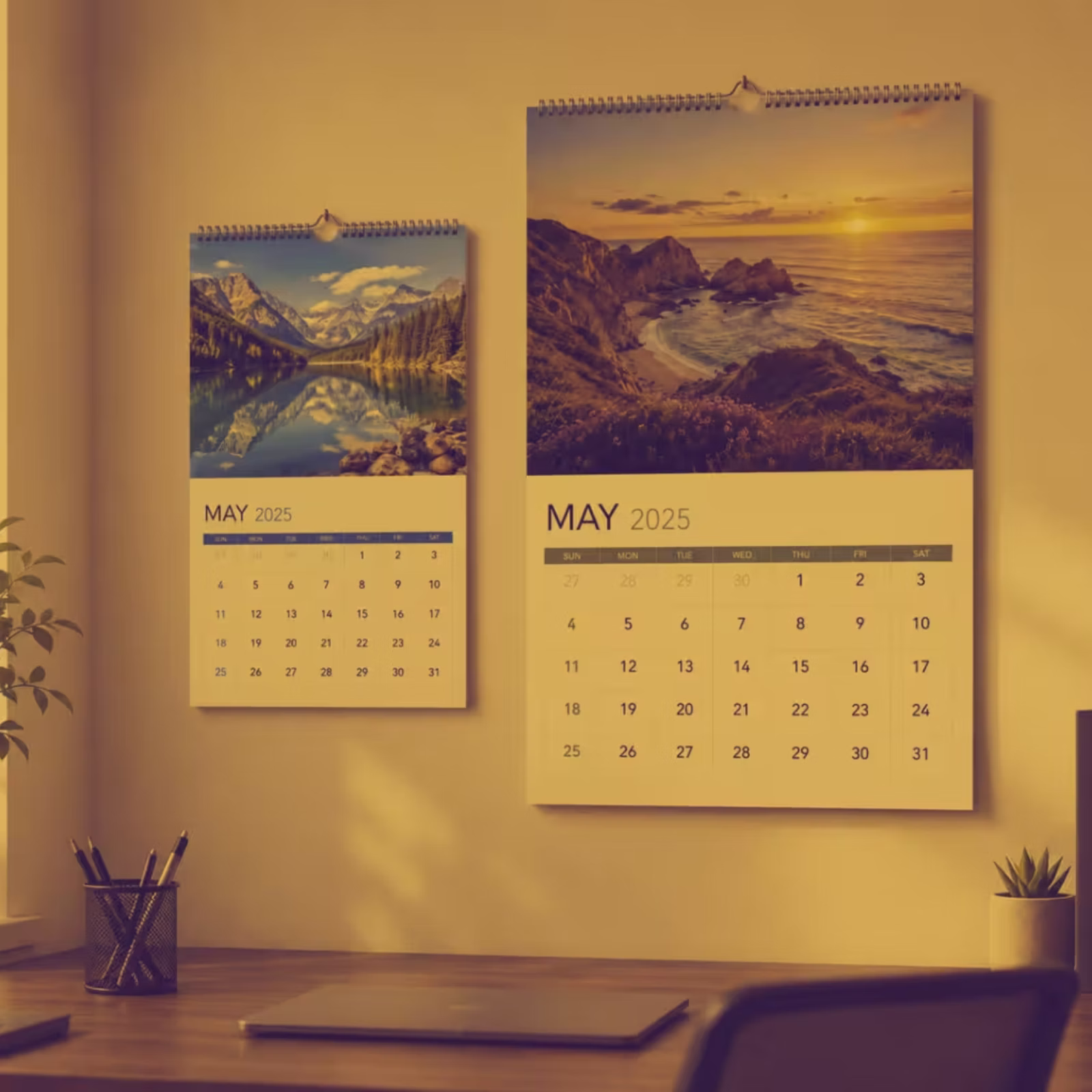 Wall calendar sizes
