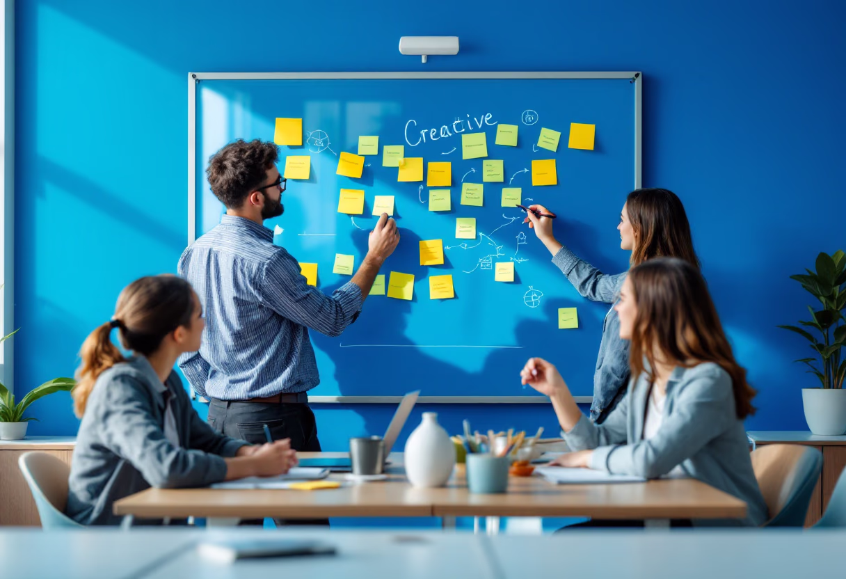 image of students collaborating on a project (for a edtech)