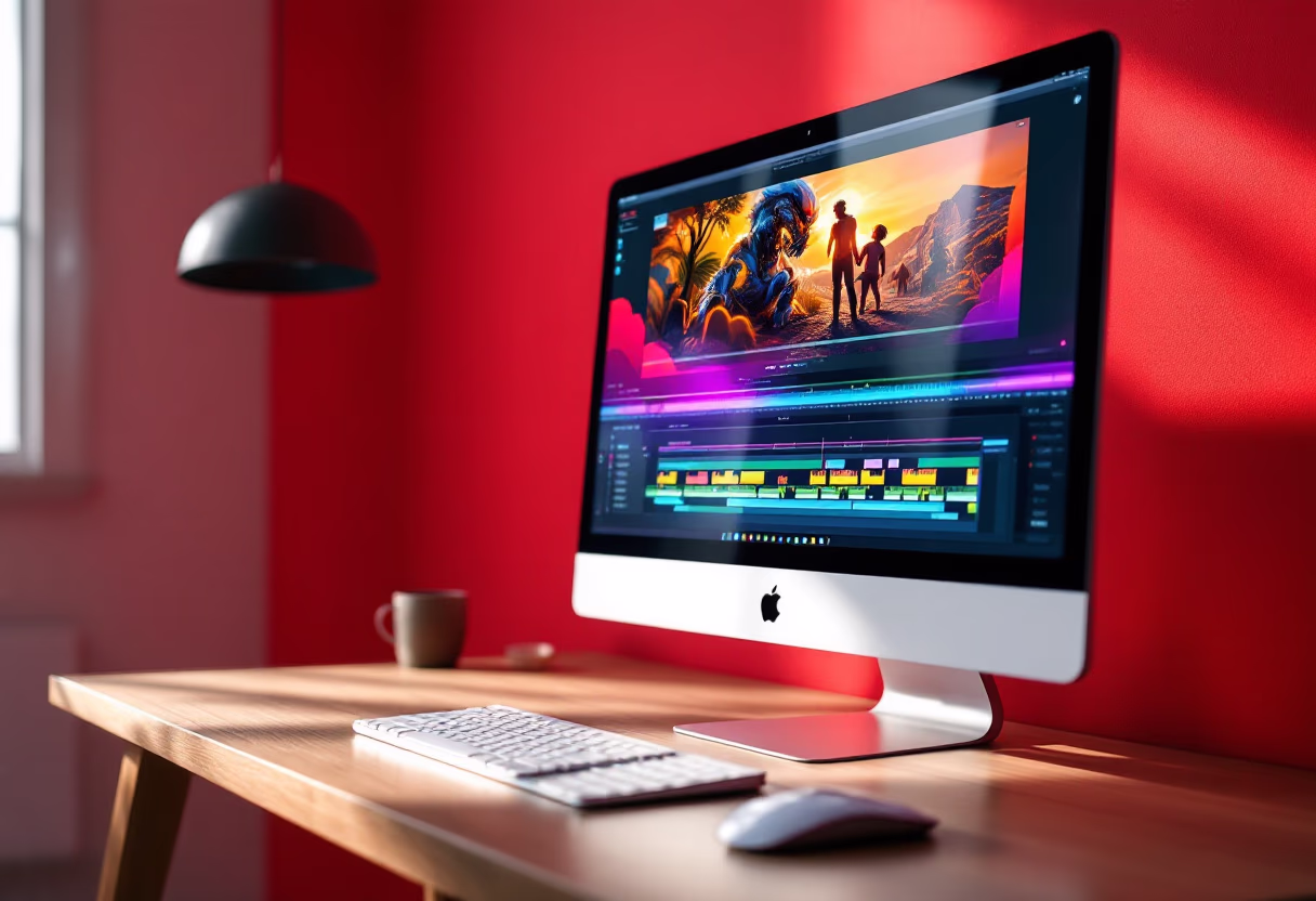 image of a video editing timeline on a computer screen for a film production company