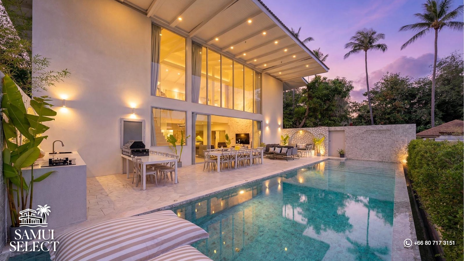 Pool at sunset