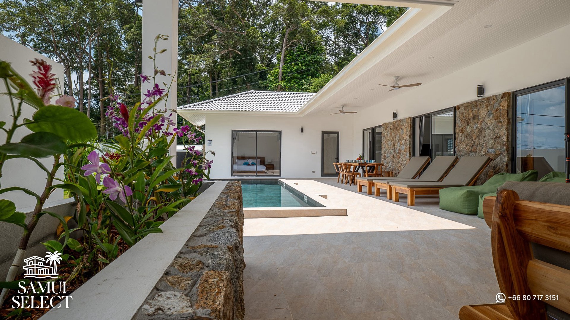 Tropical garden and pool terrace