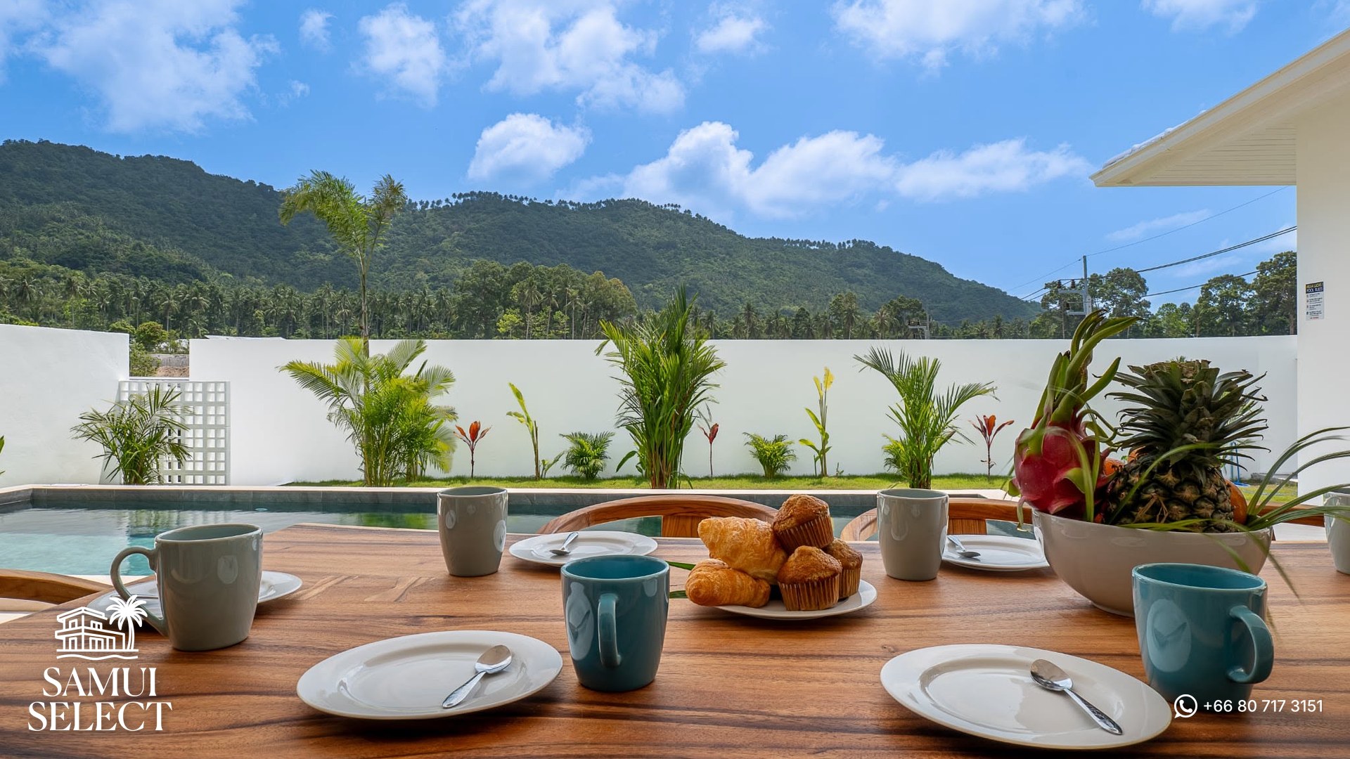 Mountain view from the pool terrace