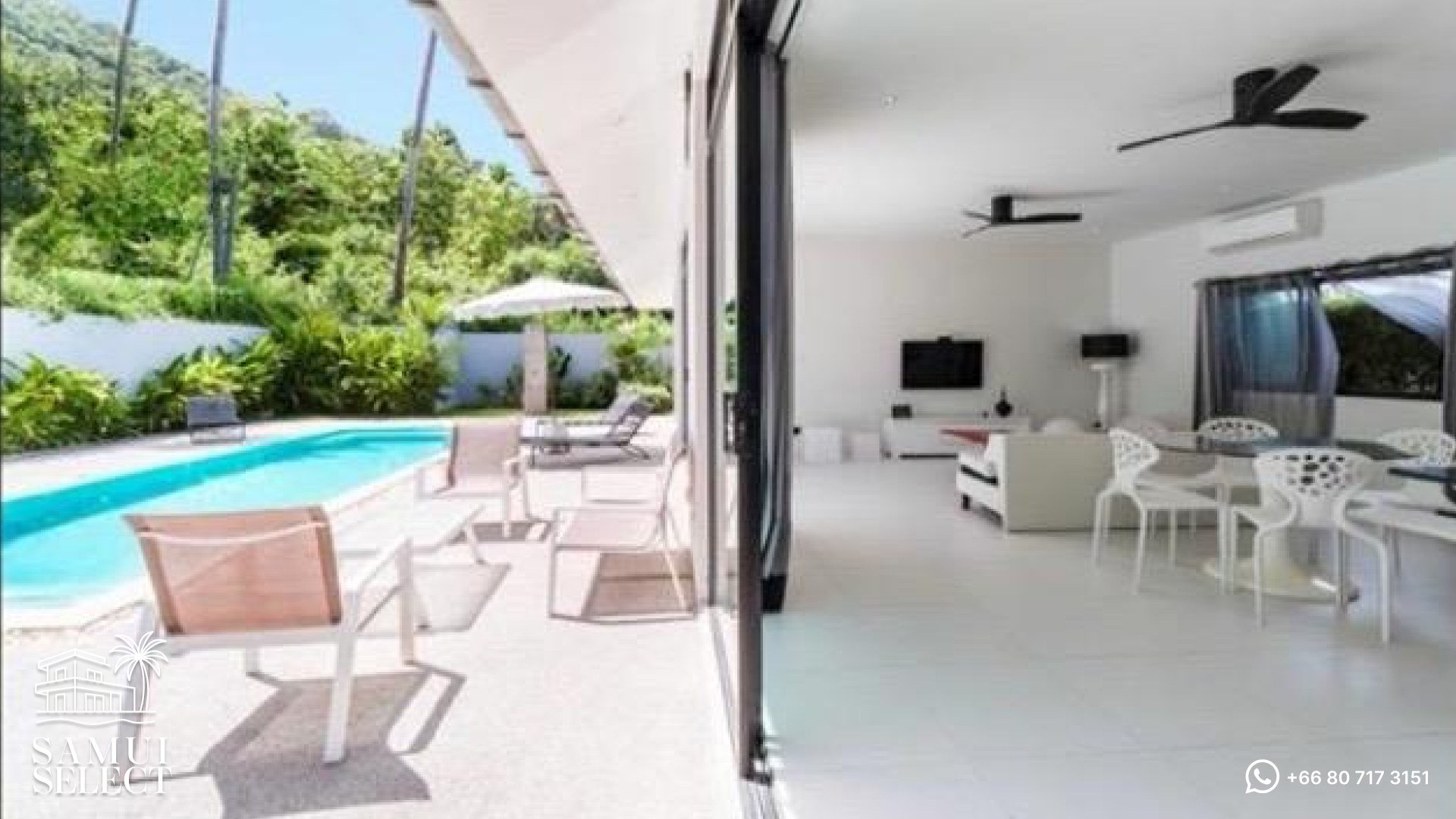 Living area opening onto the pool