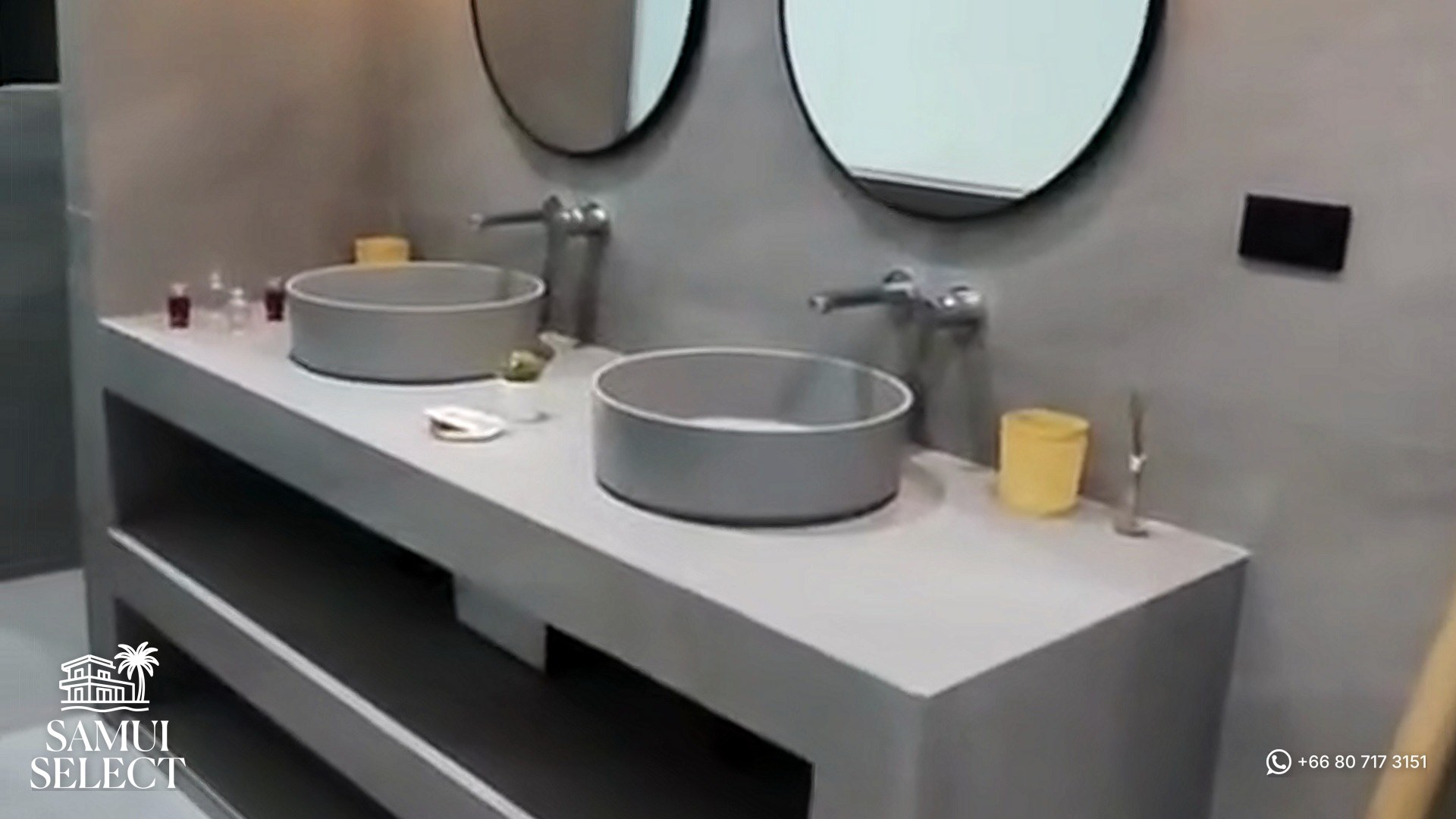 Newly renovated bathroom with double vanity