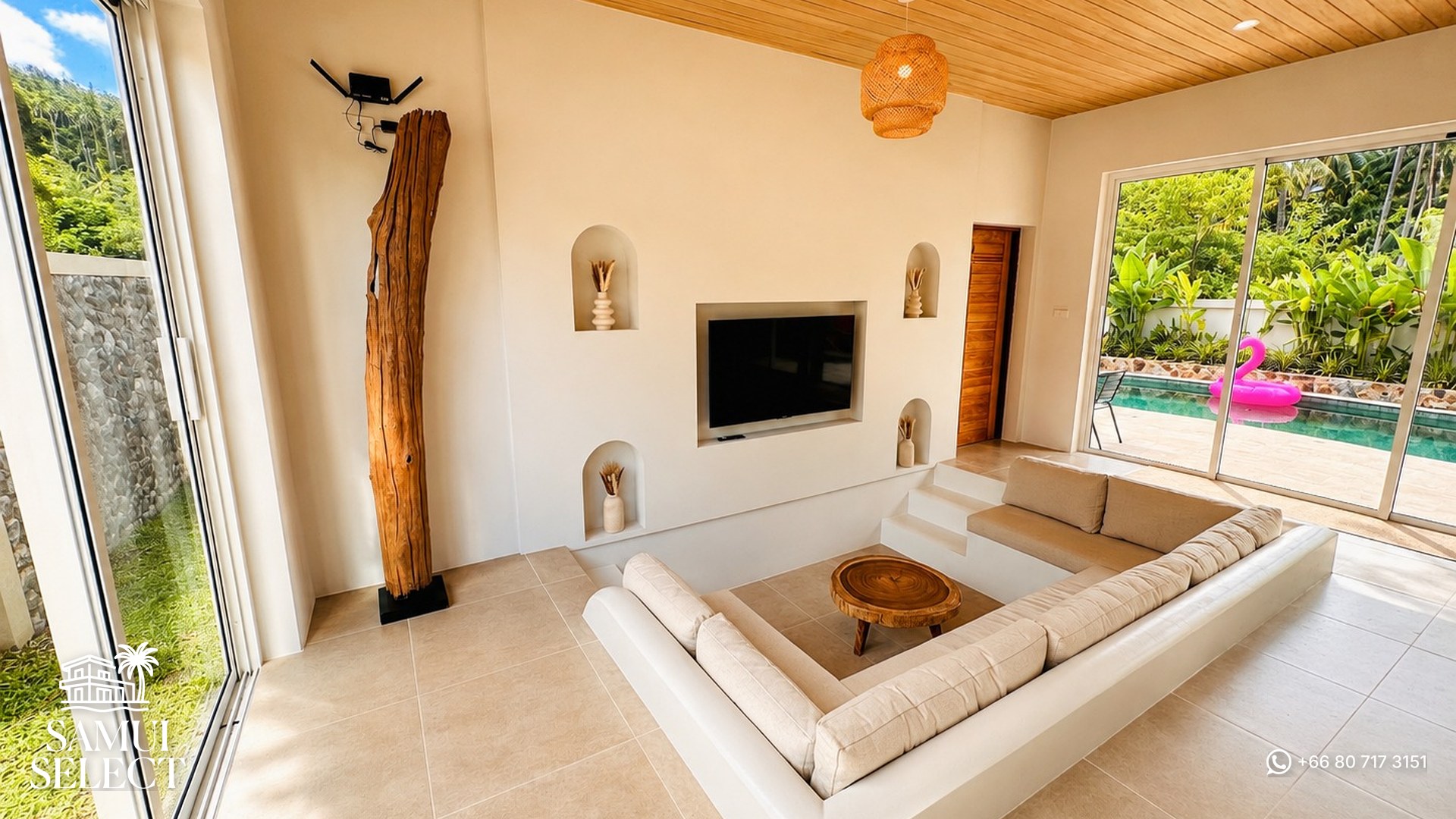 Living room with garden view