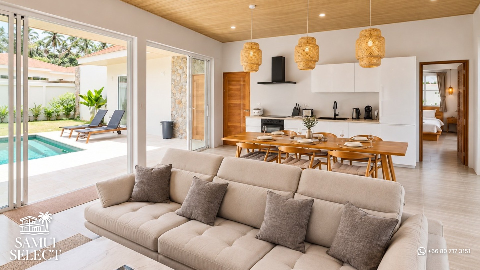 Living room and kitchen