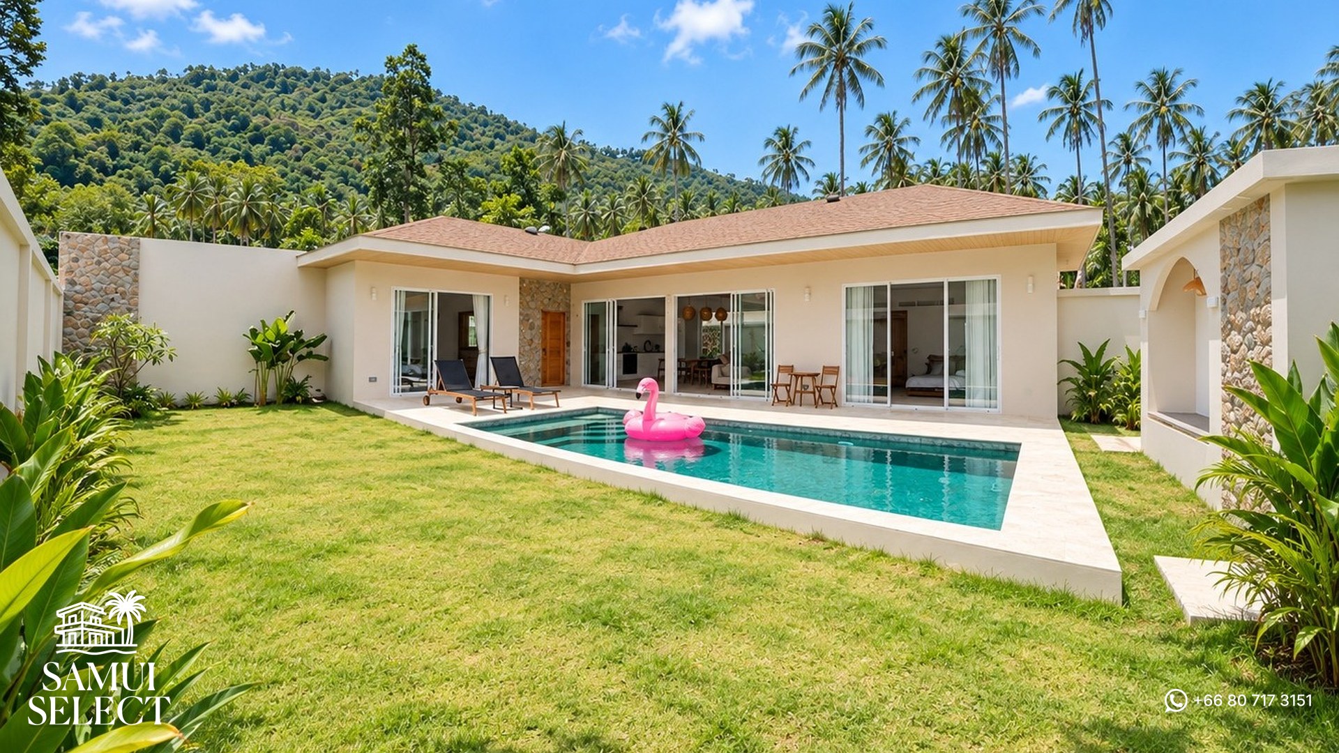 Villa exterior and garden