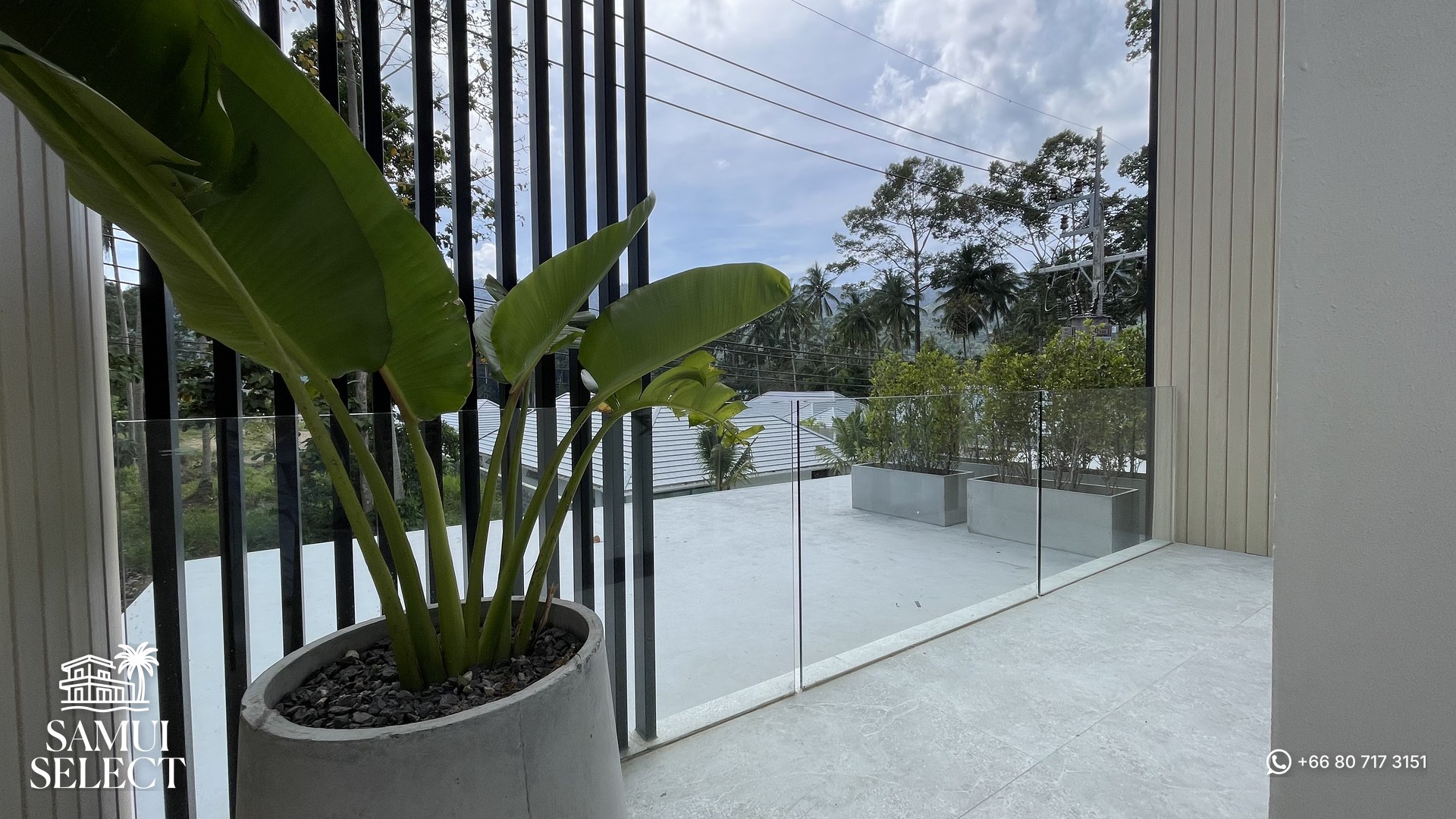 Balcony with greenery view