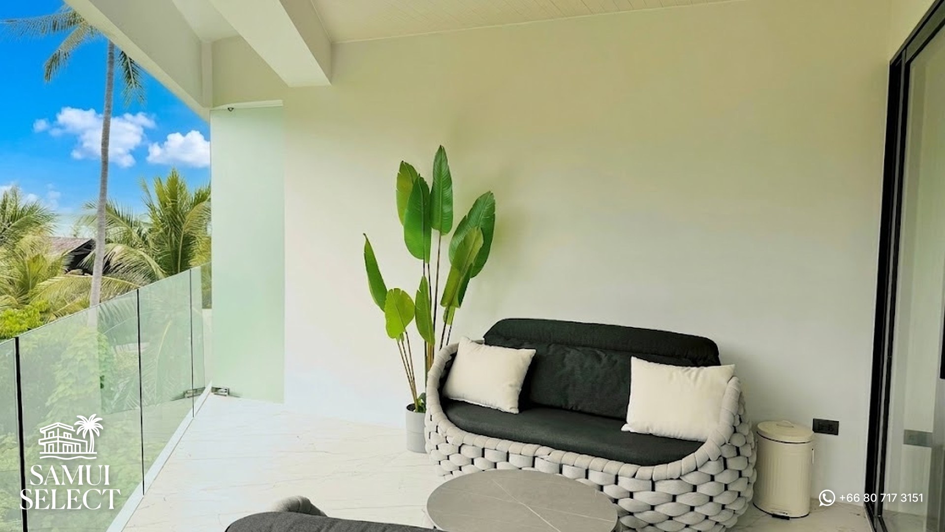 Large balcony with lounge furniture