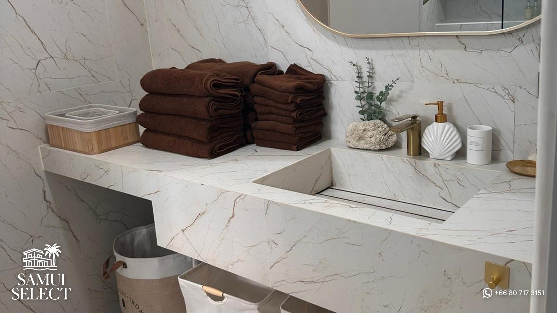 Marble-style bathroom