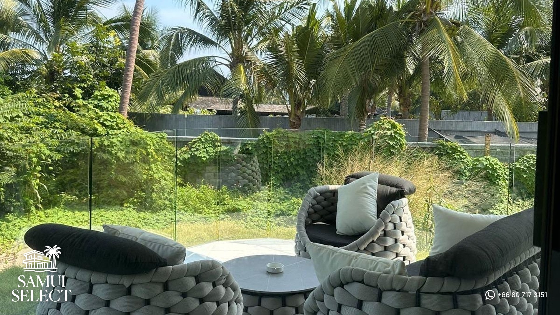 Private terrace facing the tropical garden