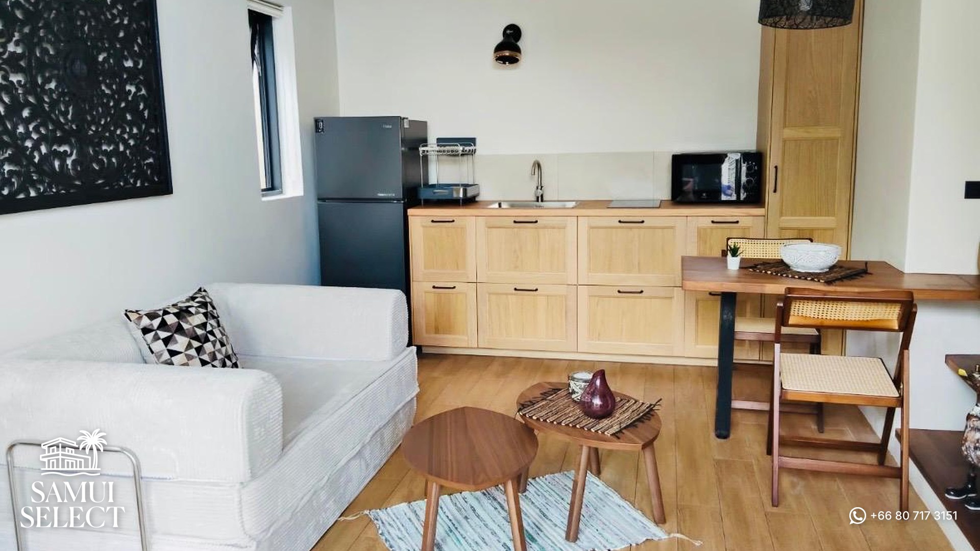 Open-plan living room and kitchen