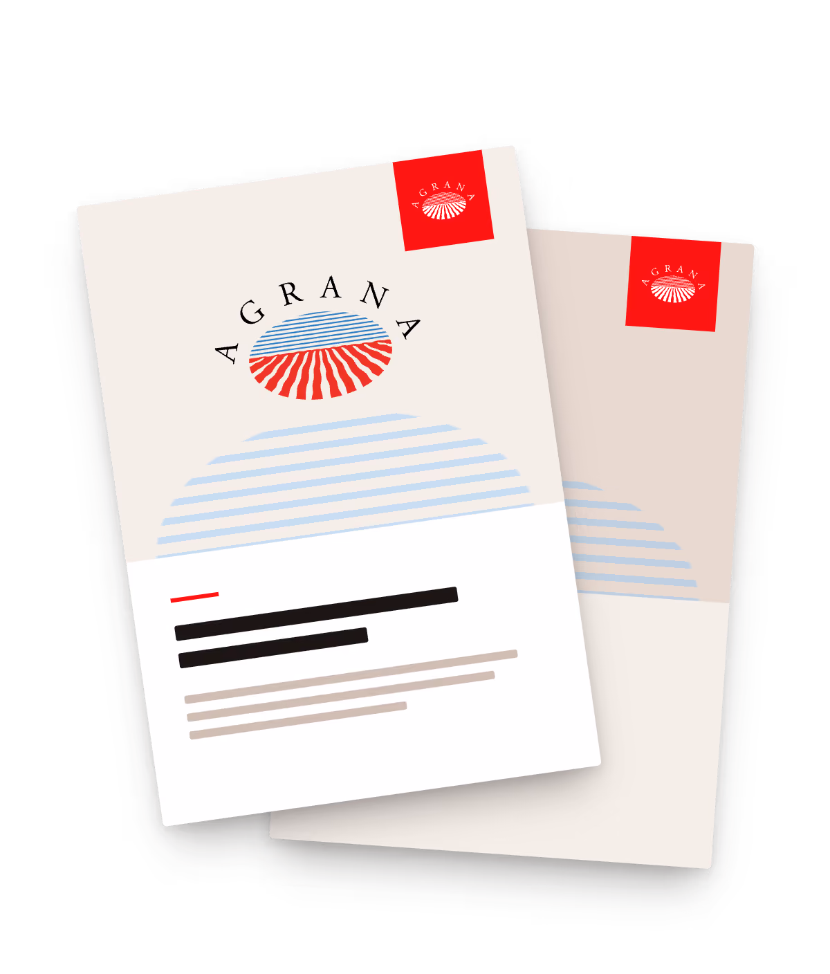 AGRANA whitepaper cover mockup with brochure and folder