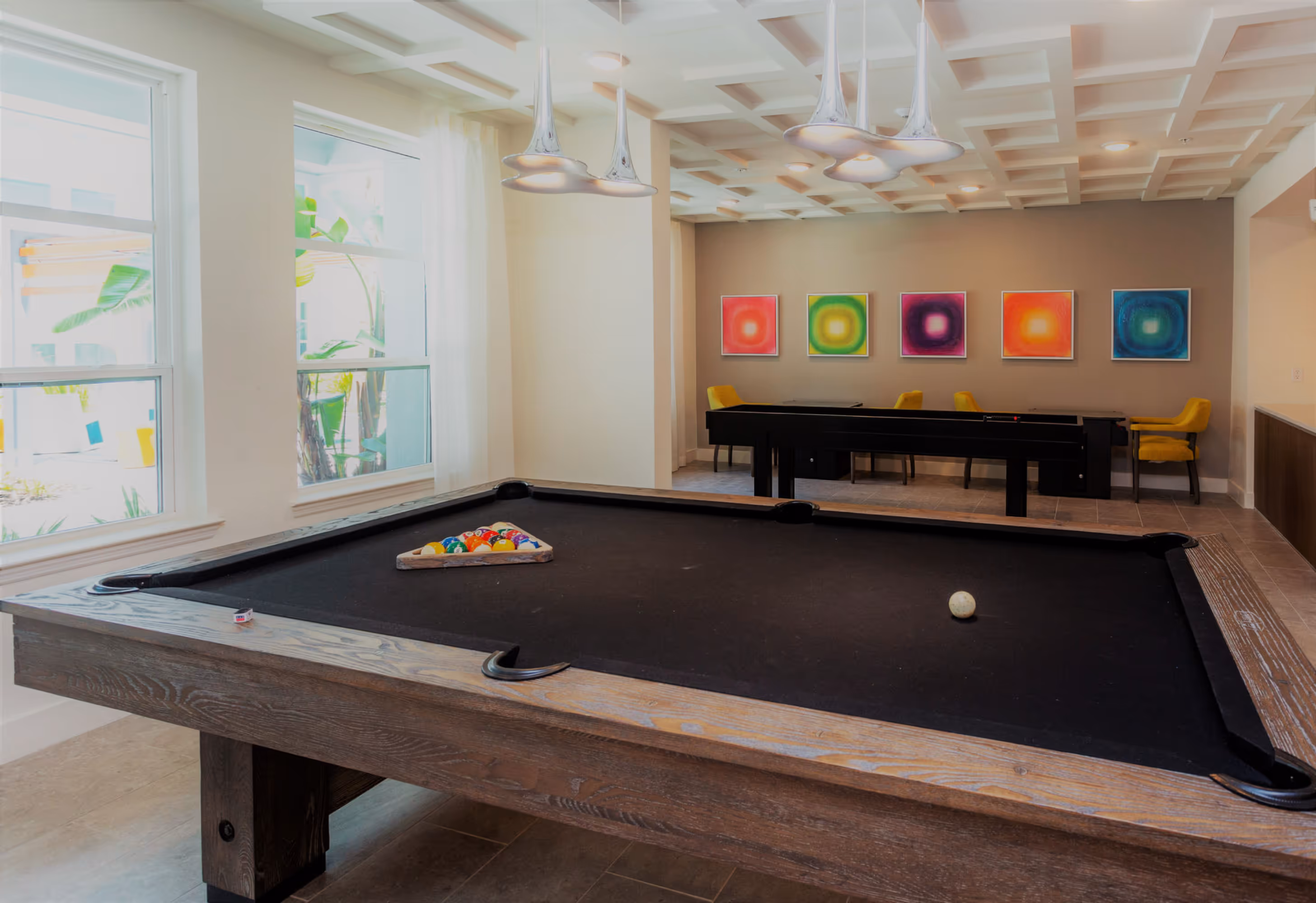 game room with billiards table 