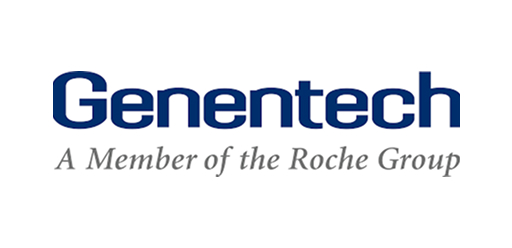 Genentech logo with tagline 'A Member of the Roche Group'.