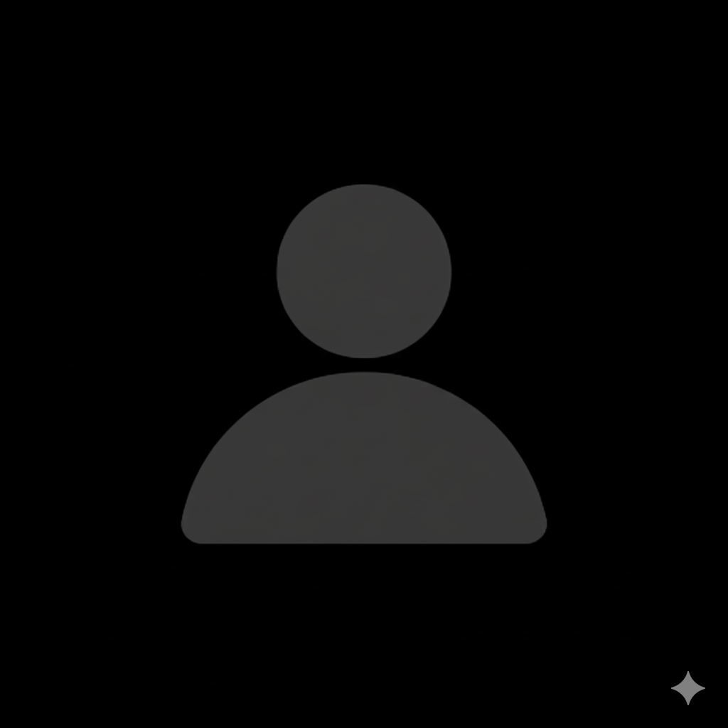 Generic user profile silhouette icon on black background.