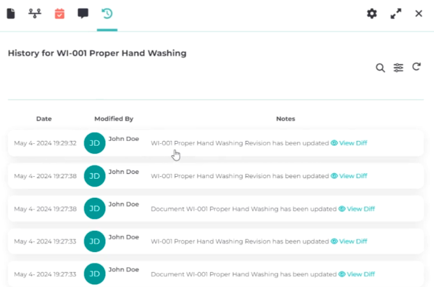 Document management software activity tracker in Isolocity