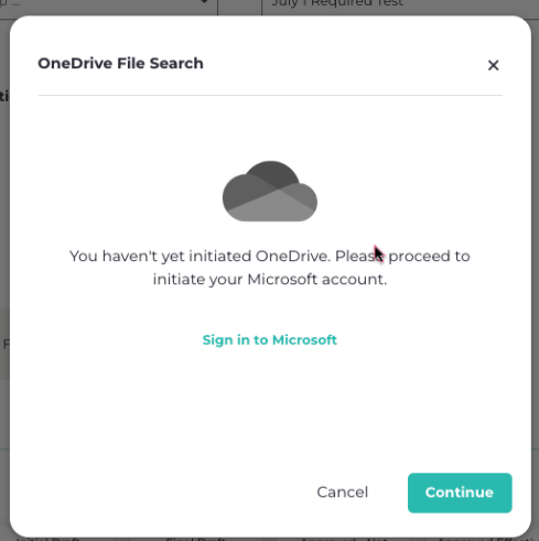 Signing in to Microsoft account for Isolocity OneDrive integration