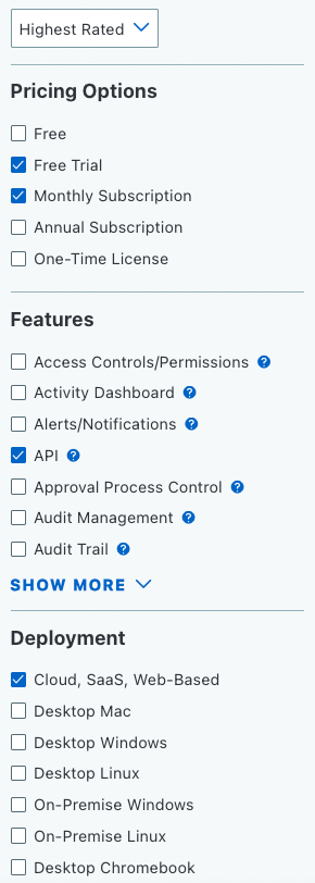 Capterra Filters