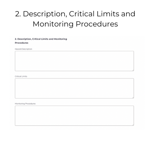 Description, Critical Limits and Monitoring Procedures