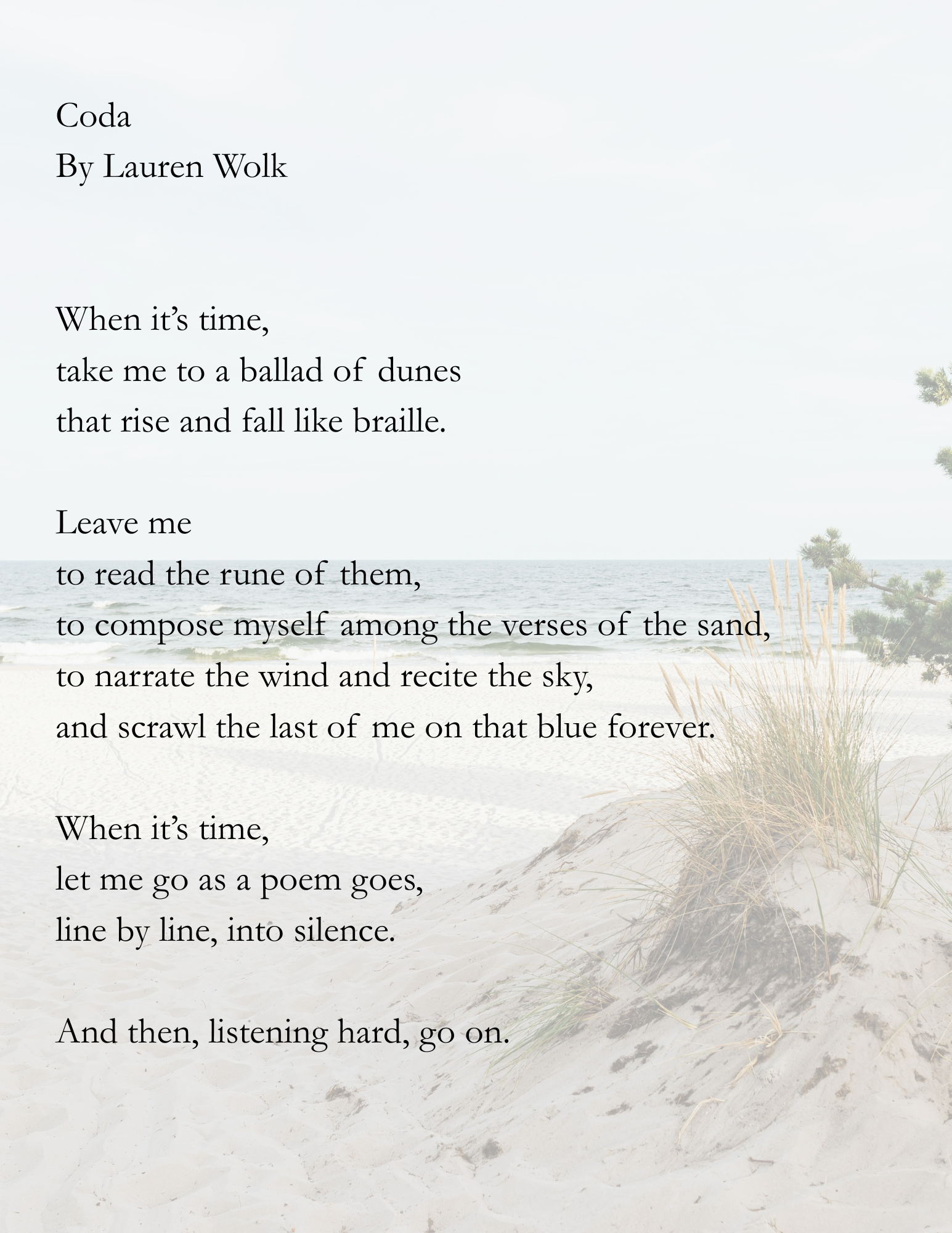 February 2026 Brewster Ladies Library presents "Coda" by Lauren Wolk.