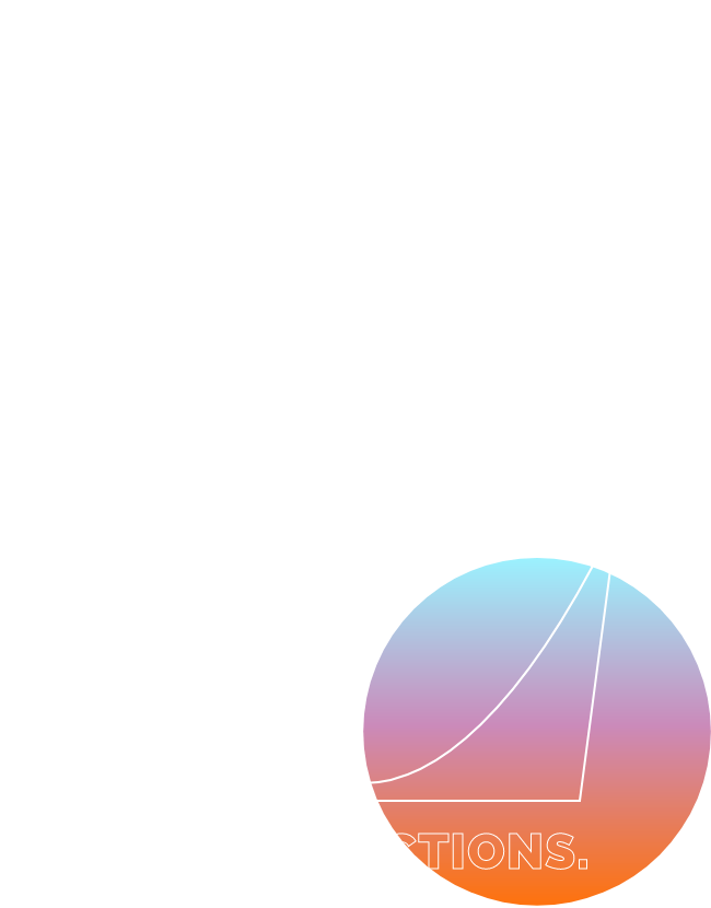Lukas Production Logo comprised of a large outline L, a blue to orange gradient circle, and a line of text saying Lukas Production