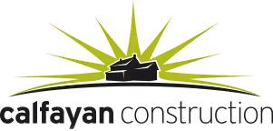 Calfayan Construction logo featuring a sunburst and building silhouette above the company name.