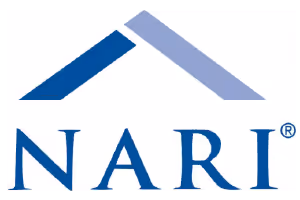 NARI logo with a stylized blue roof above the word NARI.