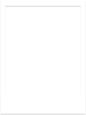 Empty white Polaroid photo frame with a black square in the center.