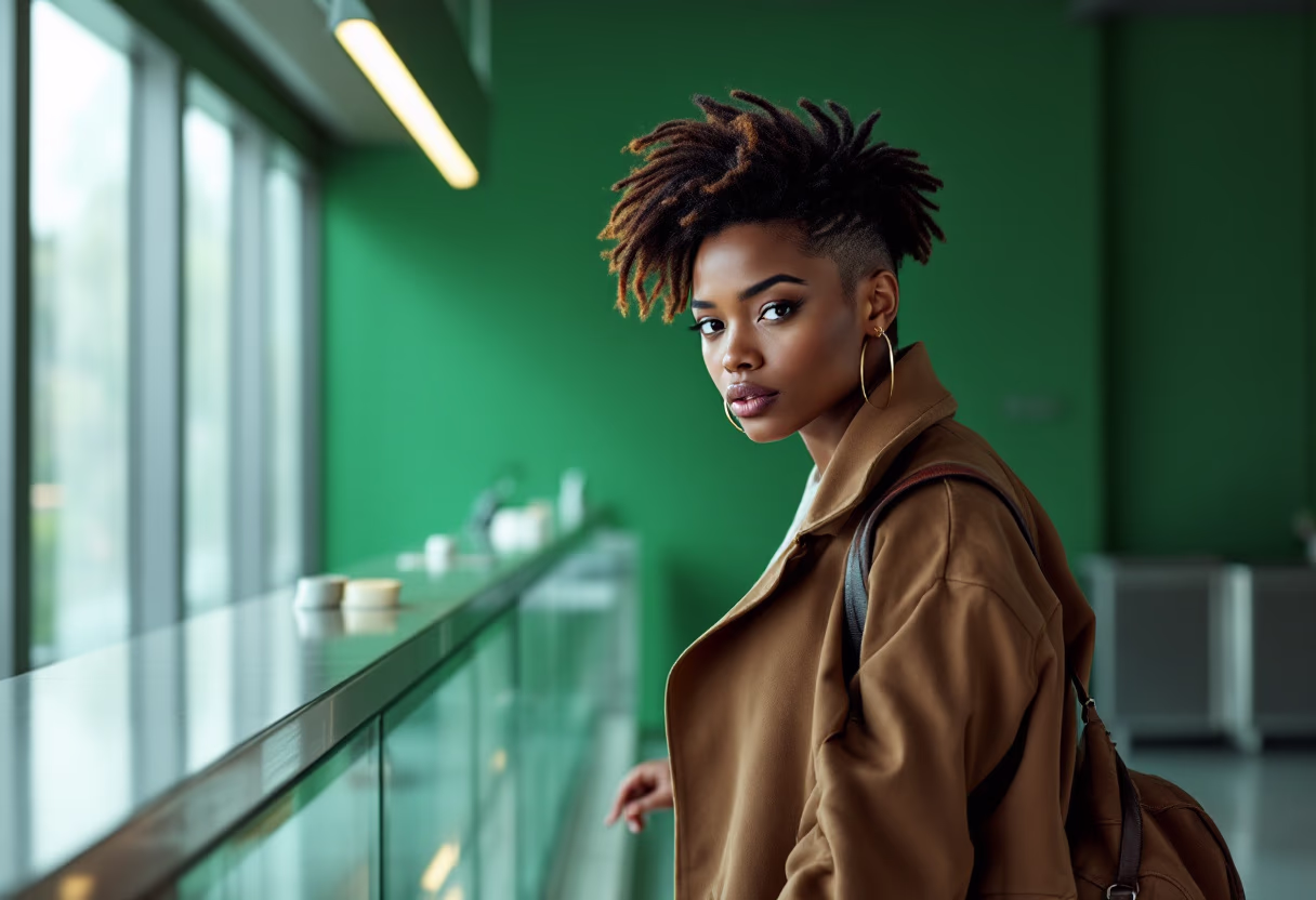 image of a person asking a question at an information counter (for a mobility and transportation)